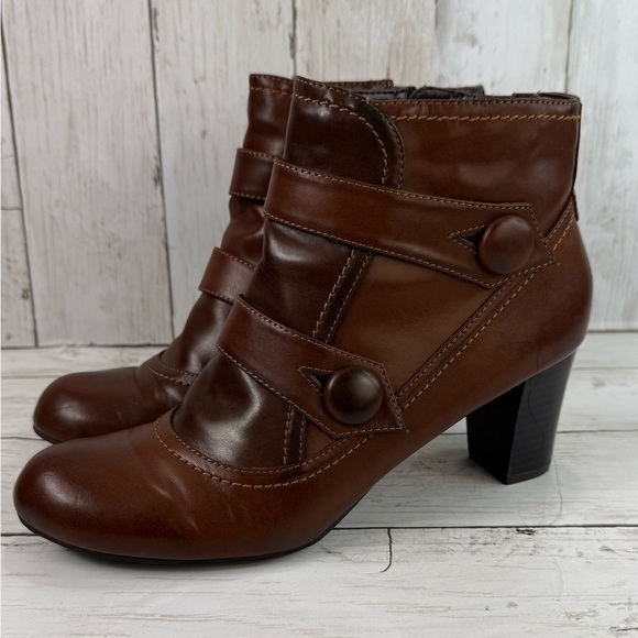 Naturalizer Woman’s Brown Zip Heel Ankle Boots Booties Size 9.5 M Marloe - Picture 8 of 17